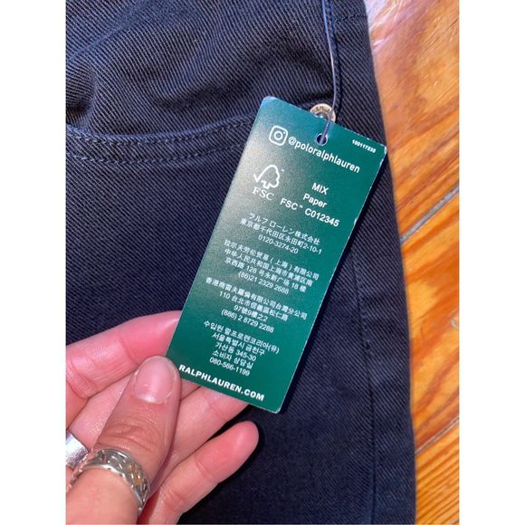 Lauren Ralph Lauren NWT Mid Rise Straight Stretch Jeans Black, Size 12, MP $115 - Picture 6 of 11